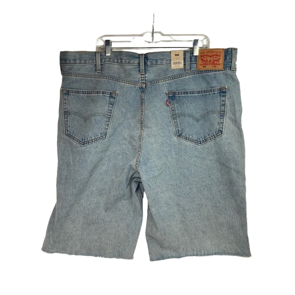 Levi’s 469 Denim Loose Fit Light Wash‎ Raw Hem Shorts 42” - Picture 2 of 5